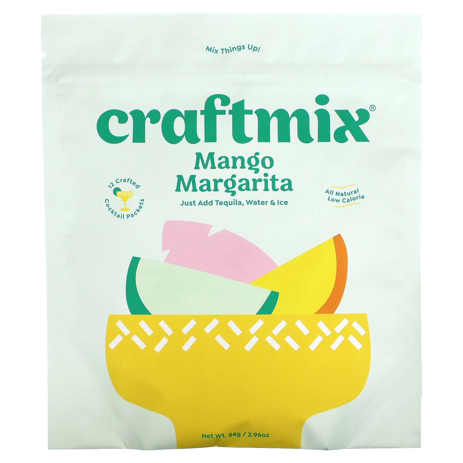 Mango Margarita Craftmix Cocktail Packets, 12 Packets, 2.96 oz (84 g) - Image 1