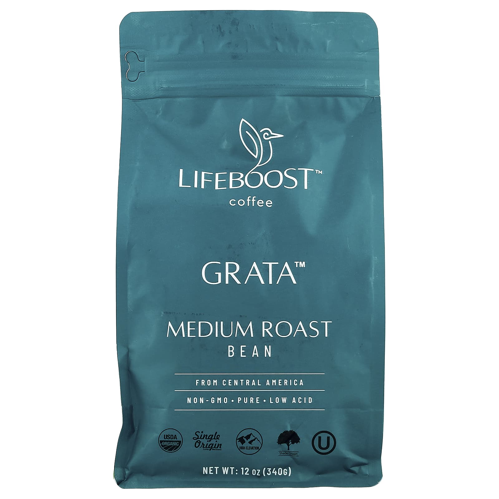 Lifeboost, Coffee, Grata™, Bean, Medium Roast, 12 oz (340 g) - Image 1