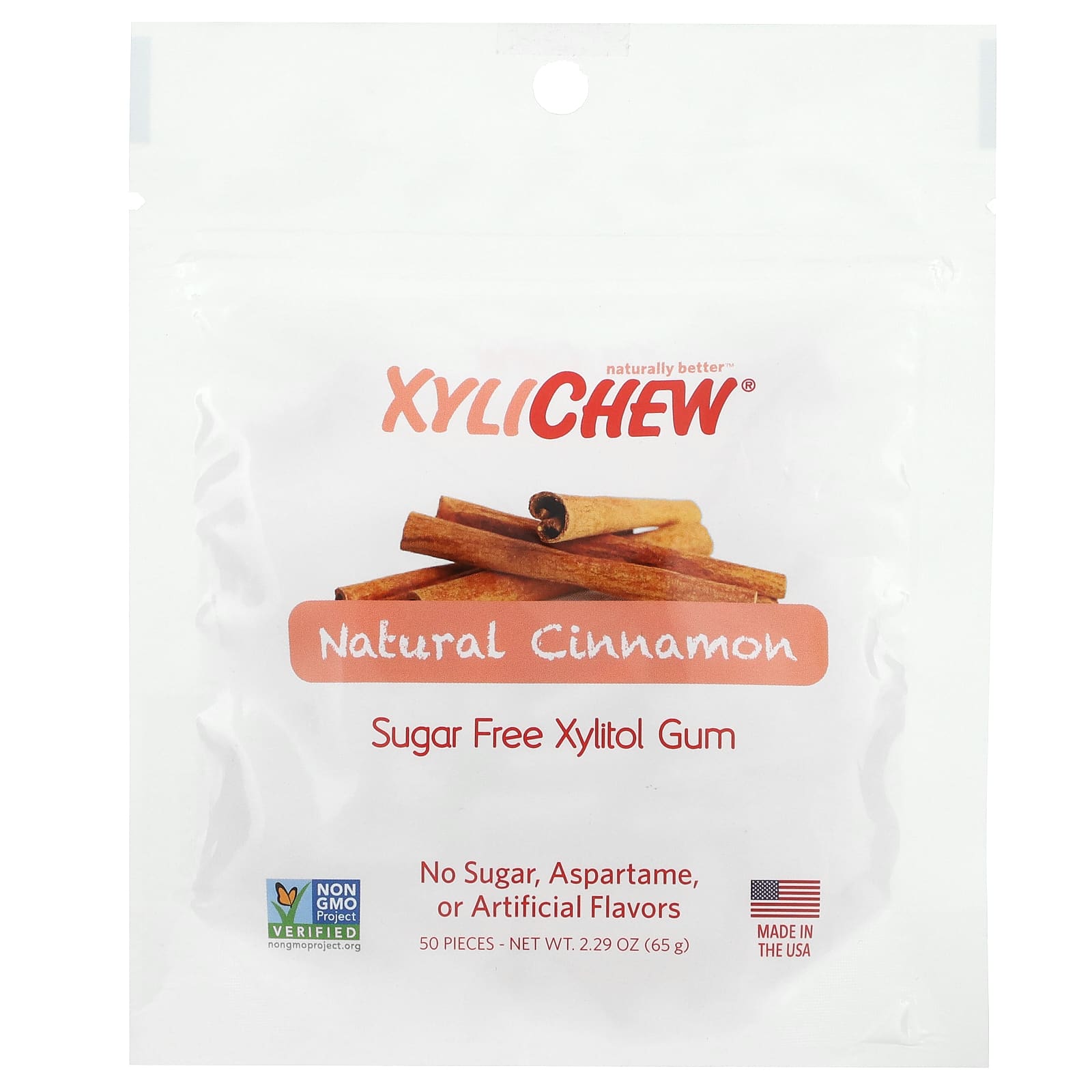 XyliDENT, Xylichew, Natural Cinnamon, 50 Pieces, 2.29 oz (65 g) - Image 1