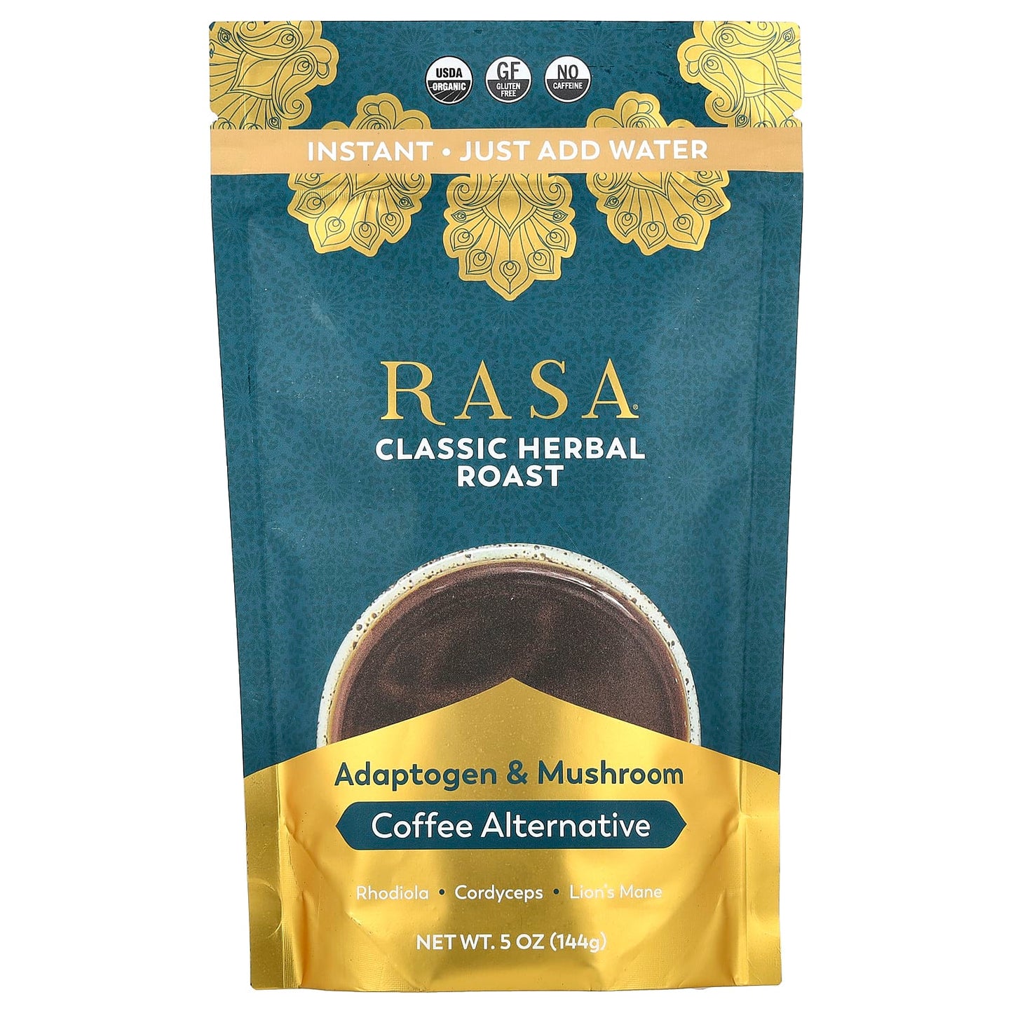 Rasa, Adaptogen & Mushroom Coffee Alternative, Instant, Classic Herbal Roast, 5 oz (144 g) - Image 1
