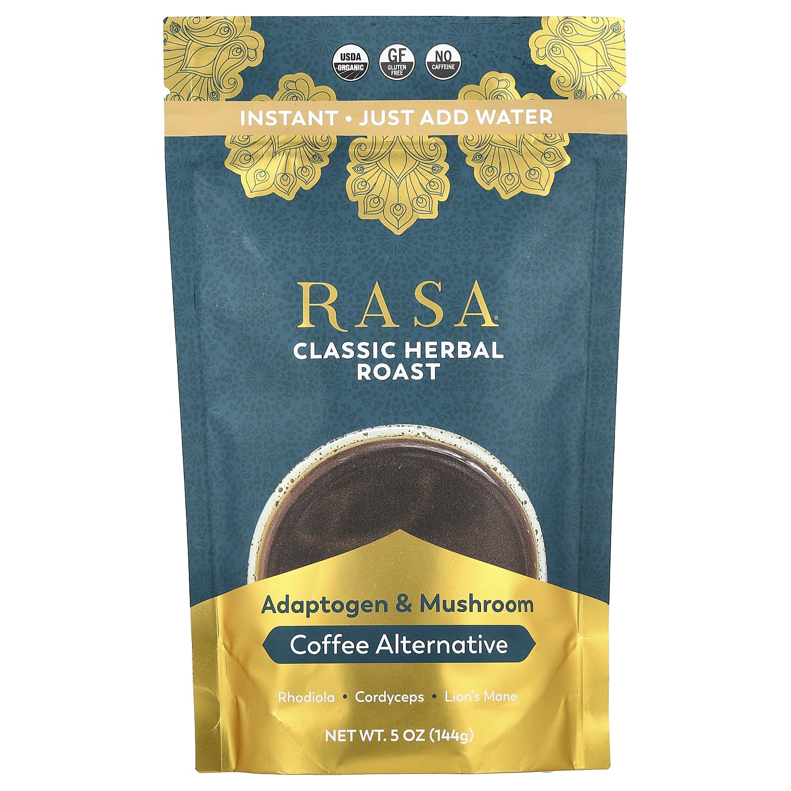 Rasa, Adaptogen & Mushroom Coffee Alternative, Instant, Classic Herbal Roast, 5 oz (144 g) - Image 1