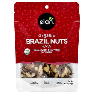 Raw Organic Brazil Nuts by Elan, High in Magnesium & Selenium