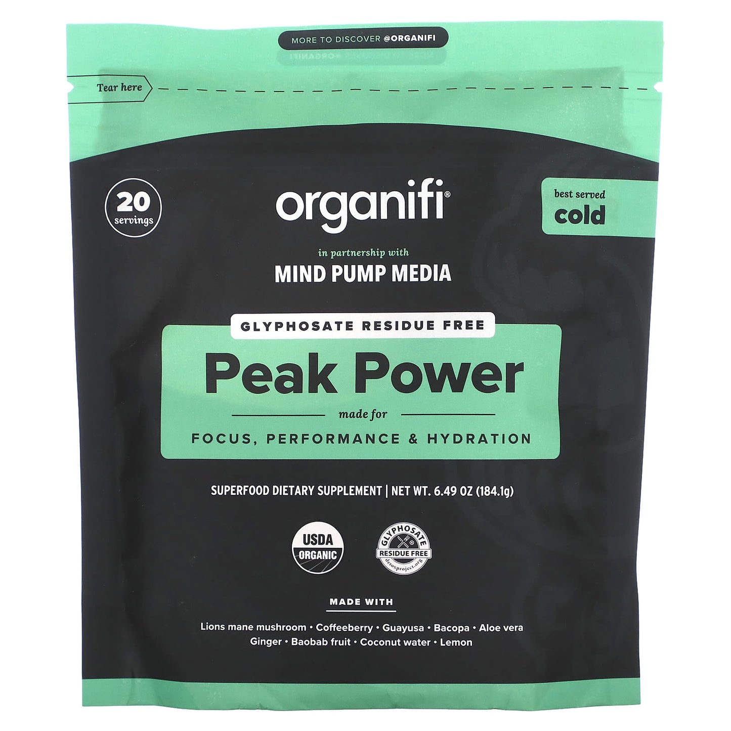 Organifi, Peak Power, 6.49 oz (184.1 g) - Image 1