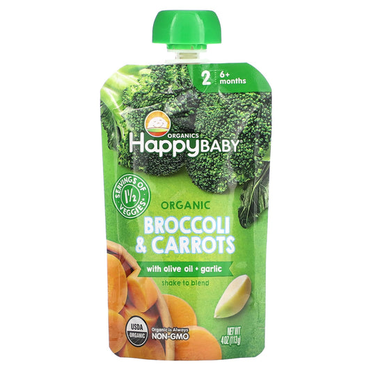 Organic Baby Food | Broccoli & Carrots Puree by Happy Family - Image 1