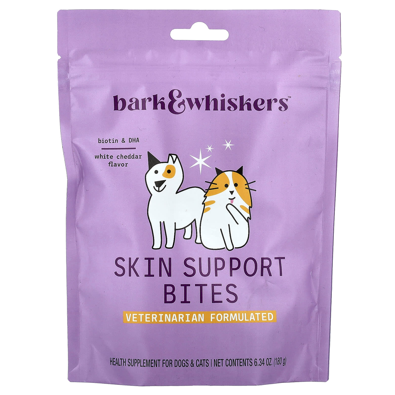 Dr. Mercola, Skin Support Bites, For Dogs & Cats, White Cheddar , 6.34 oz (180 g)