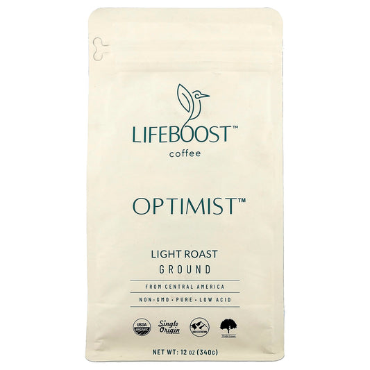 Lifeboost, Coffee, Optimist™, Ground, Light Roast, 12 oz (340 g) - Image 1