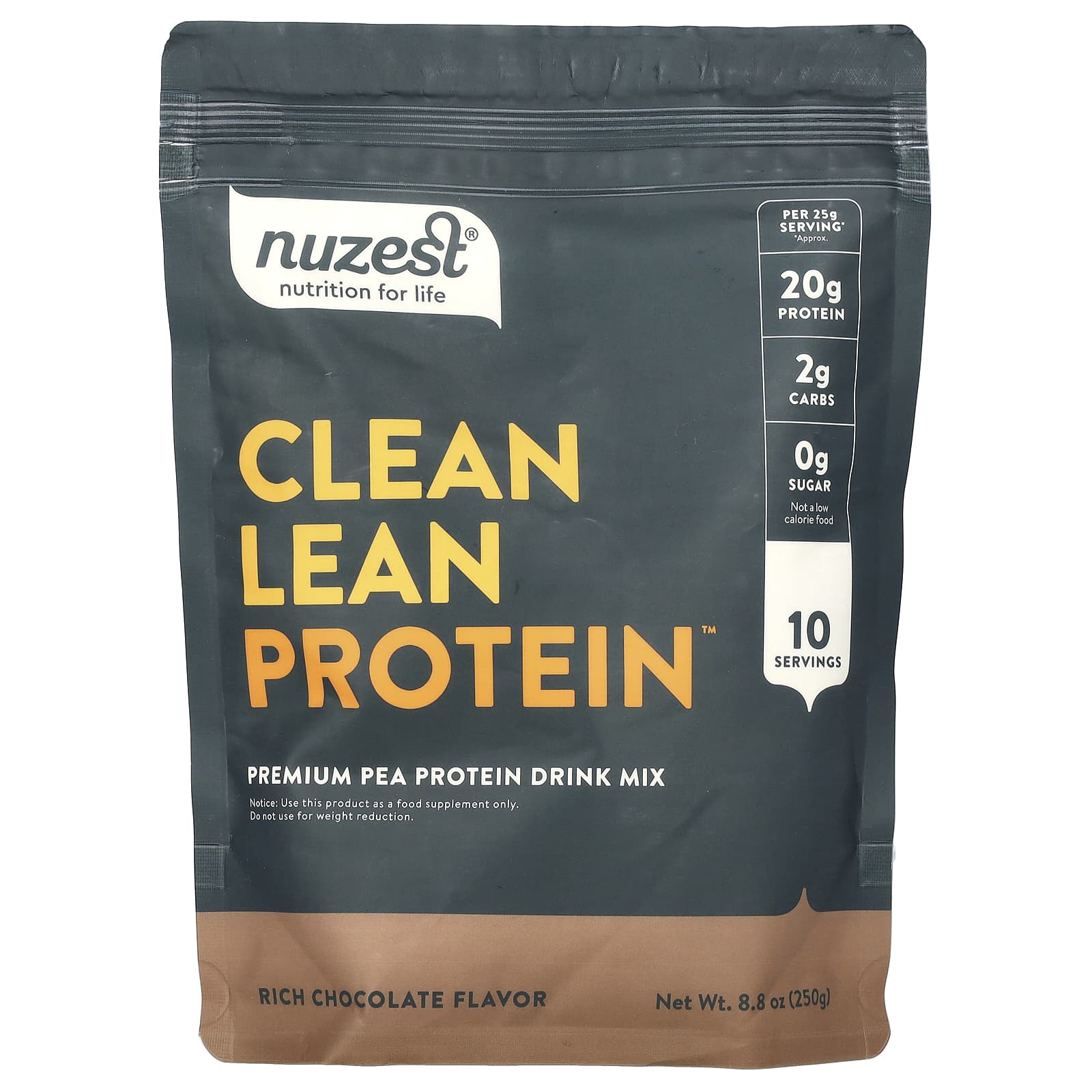 Nuzest, Clean Lean Protein, Rich Chocolate, 8.8 oz (250 g) - Image 1
