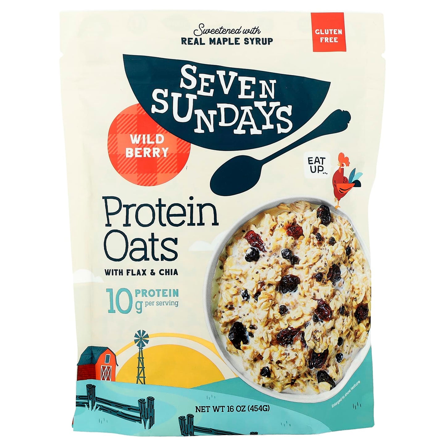 Seven Sundays, Protein Oats With Flax & Chia, Wild Berry, 16 oz (454 g) - Image 1