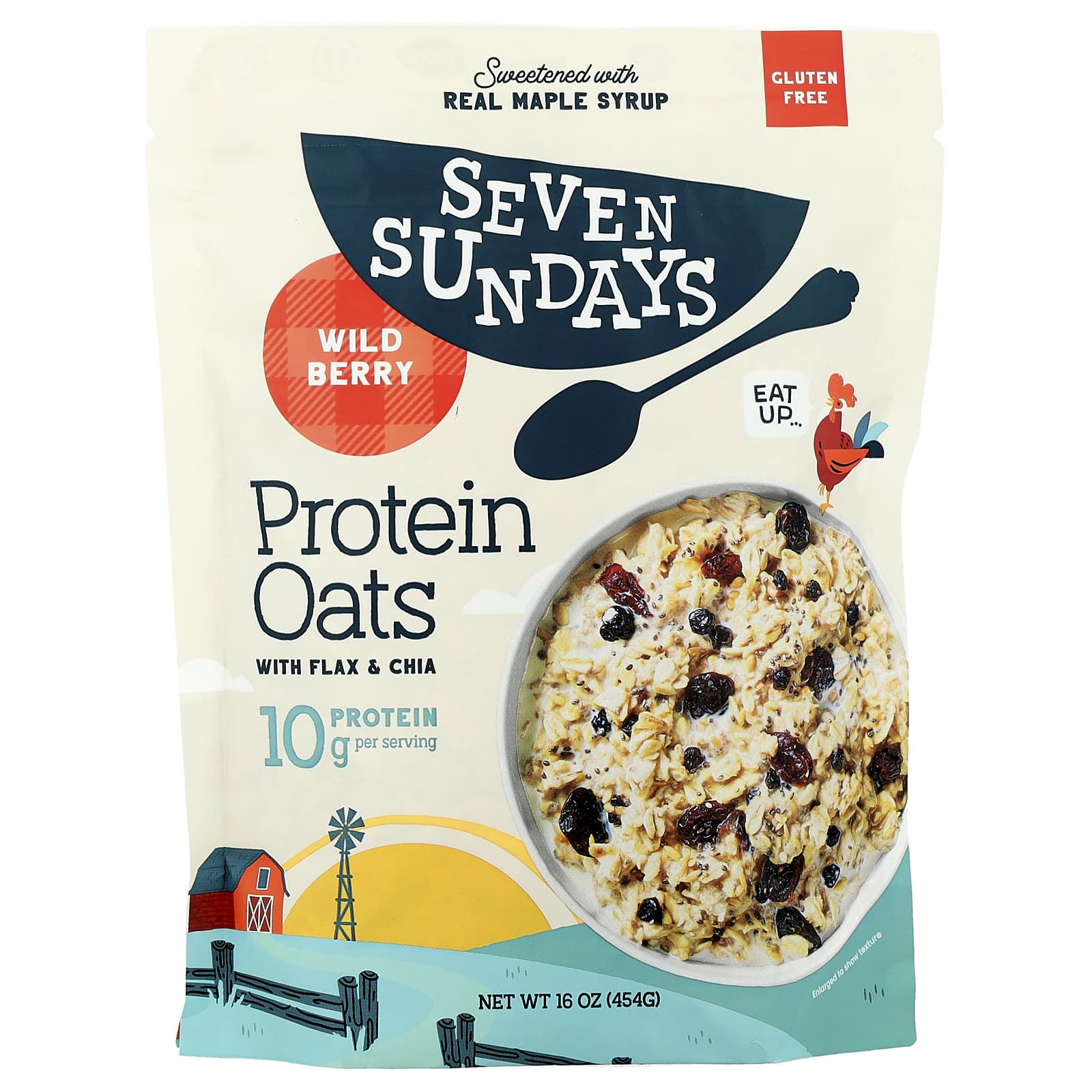 Seven Sundays, Protein Oats With Flax & Chia, Wild Berry, 16 oz (454 g) - Image 1