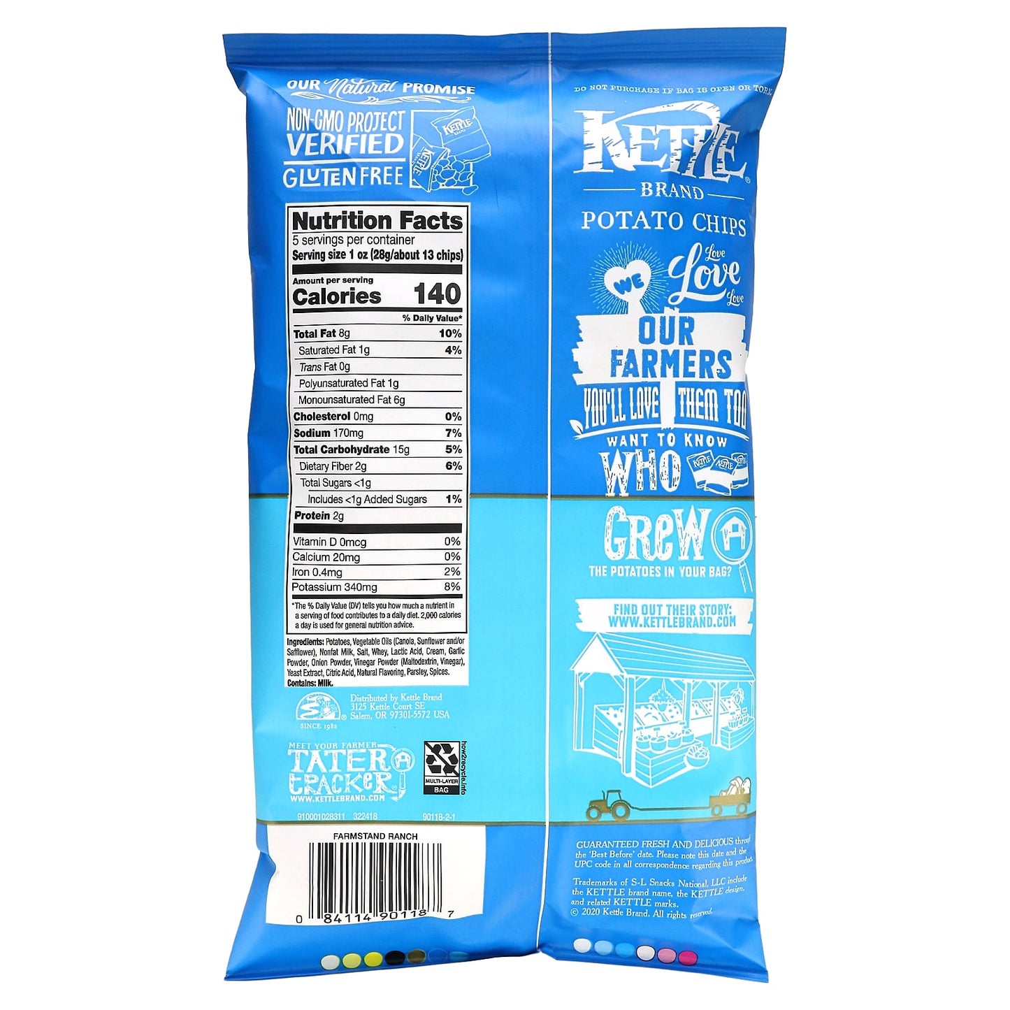 Kettle Foods, Potato Chips, Farmstand Ranch, 5 oz (141 g) - Image 2
