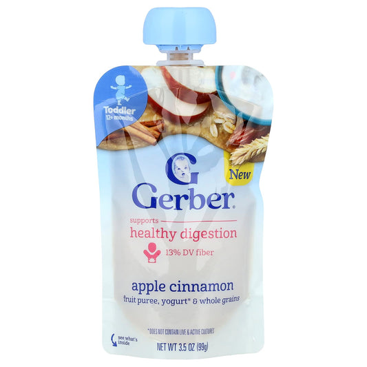 Gerber Apple Cinnamon Fruit Puree for Toddlers, 12+ Months, 3.5 oz - Image 1