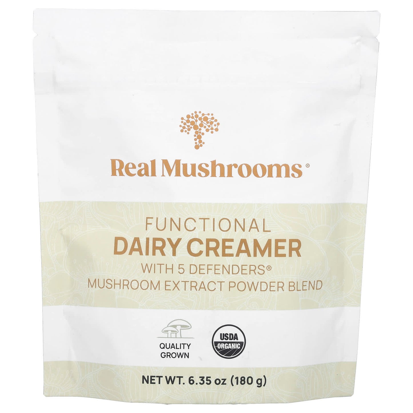 Real Mushrooms, Functional Dairy Creamer, 6.35 oz (180 g) - Image 1