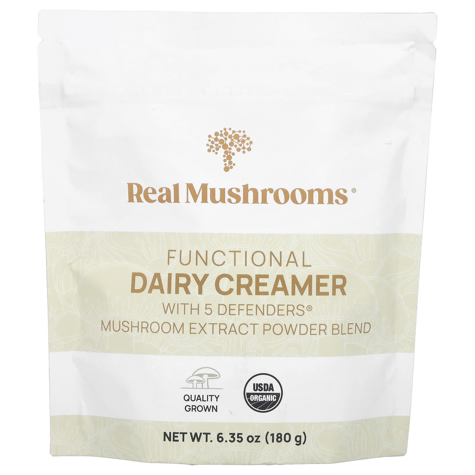 Real Mushrooms, Functional Dairy Creamer, 6.35 oz (180 g) - Image 1