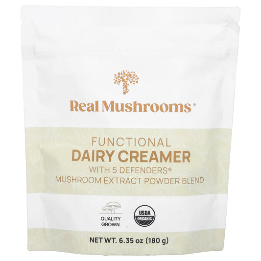 Real Mushrooms, Functional Dairy Creamer, 6.35 oz (180 g) - Image 1
