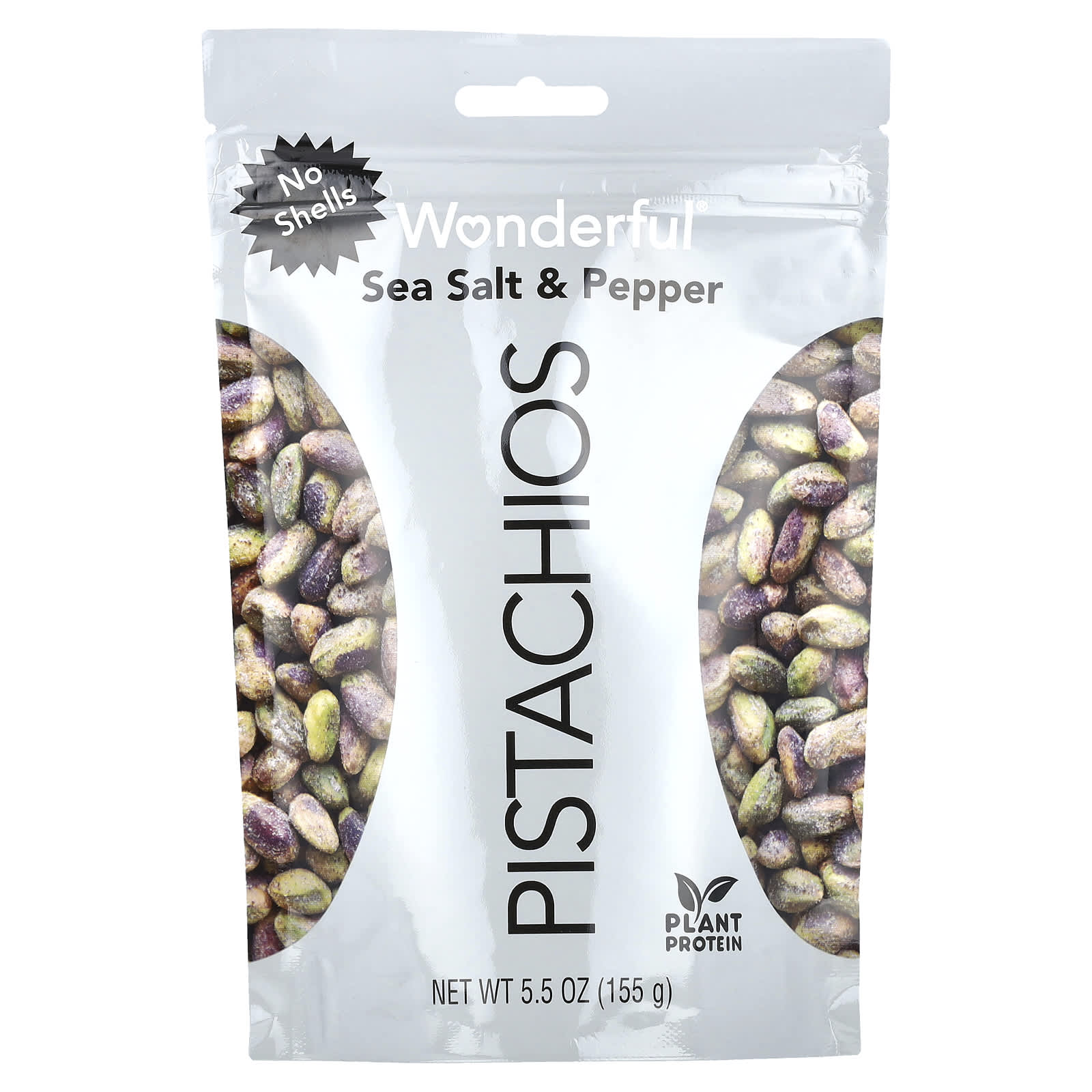 Wonderful Pistachios, Sea Salt & Pepper, No Shells, 5.5 oz (155 g) - Image 1
