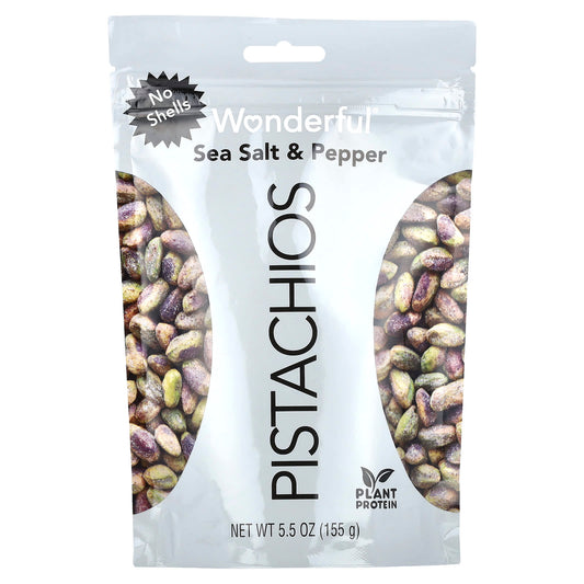 Wonderful Pistachios, Sea Salt & Pepper, No Shells, 5.5 oz (155 g) - Image 1
