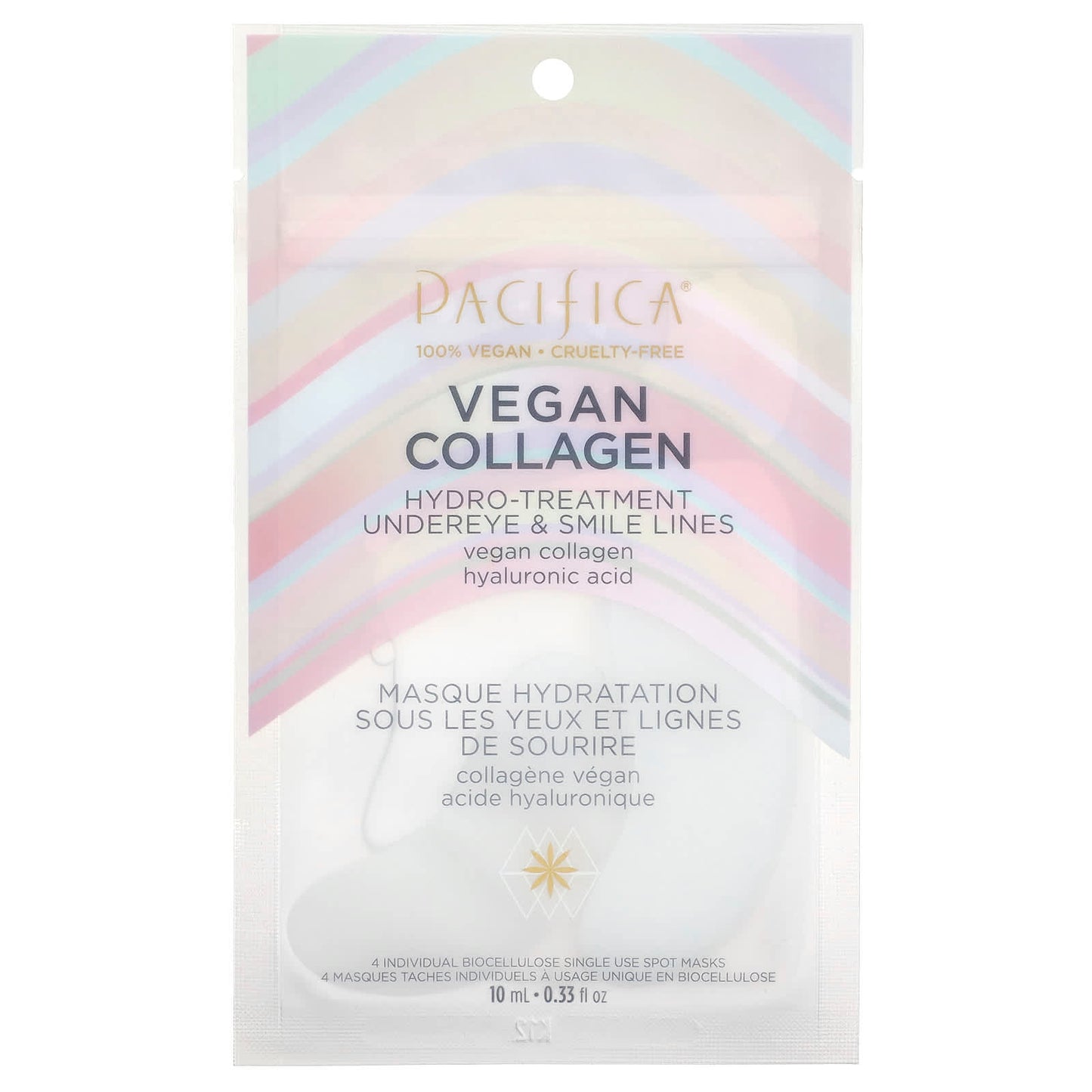 Pacifica, Vegan Collagen, Hydro-Treatment Undereye & Smile Lines, 4 Patches, 0.33 fl oz (10 ml) - Image 1