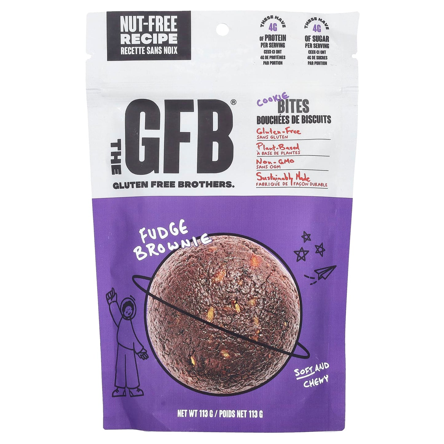 The GFB, Gluten Free Cookie Bites, Fudge Brownie, 113 g - Image 1