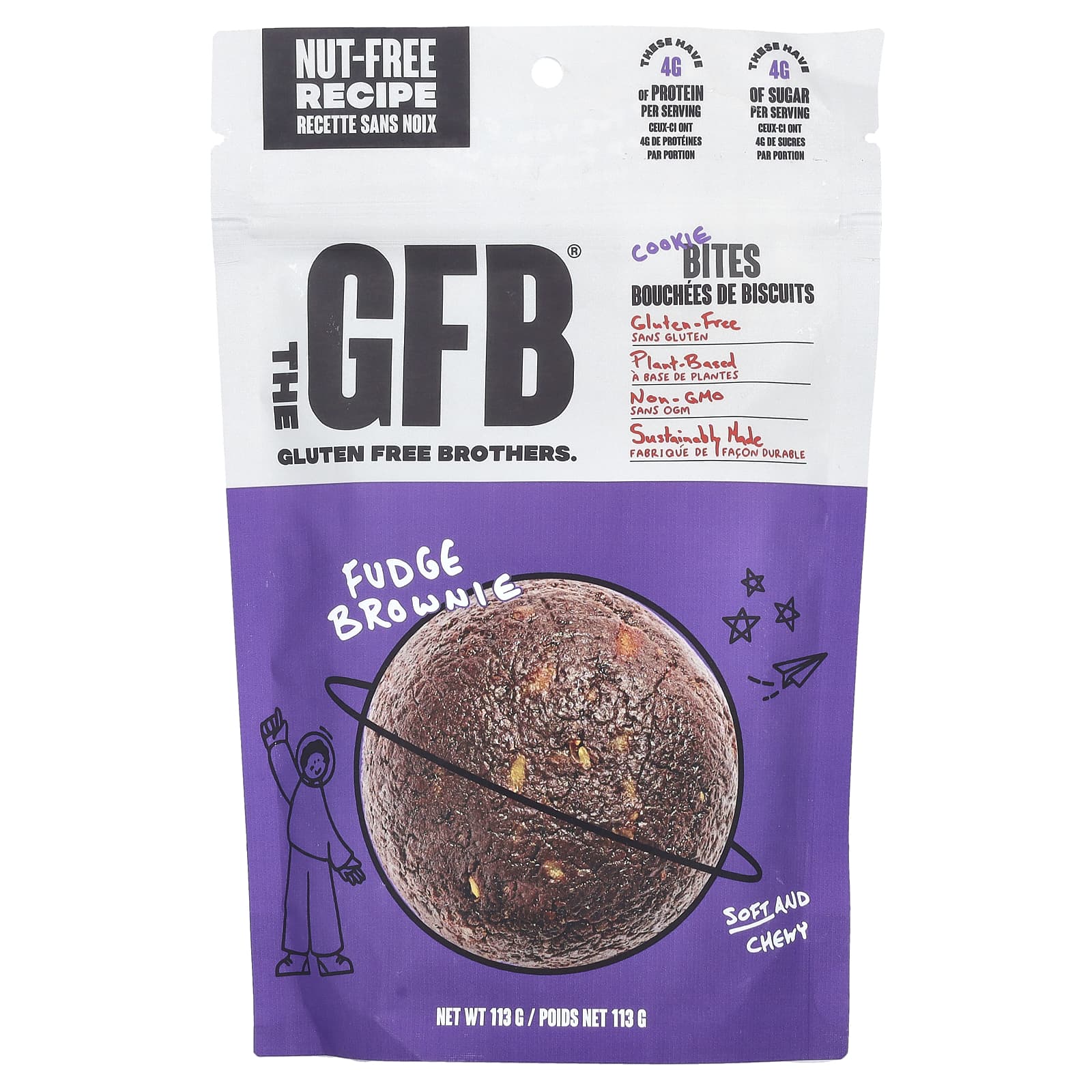 The GFB, Gluten Free Cookie Bites, Fudge Brownie, 113 g - Image 1