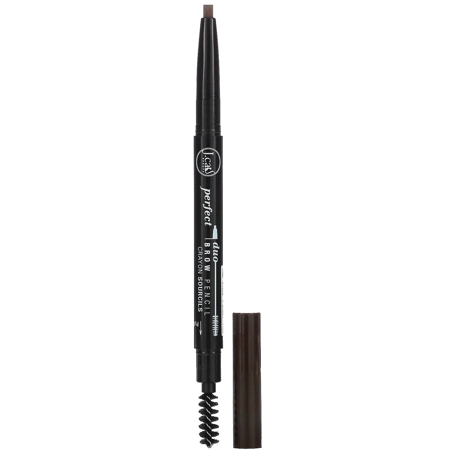 Dark Brown Eyebrow Pencil by J.Cat Beauty - Perfect Duo Brow Pencil - Image 1