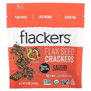 Delicious Plant-Based Flax Seed Crackers by Flackers (5 oz, 142 g)