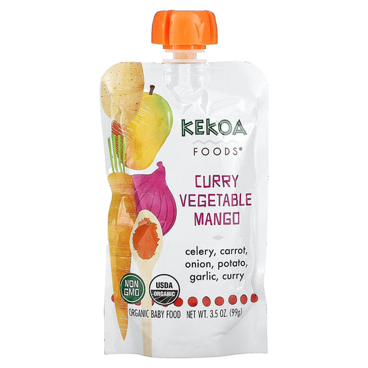 Kekoa, Organic Baby Food, Curry Vegetable Mango, 3.5 oz (99 g) - Image 1