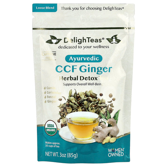 Ayurvedic CCF Ginger Herbal Detox Tea | USDA Organic, Caffeine Free - Image 1