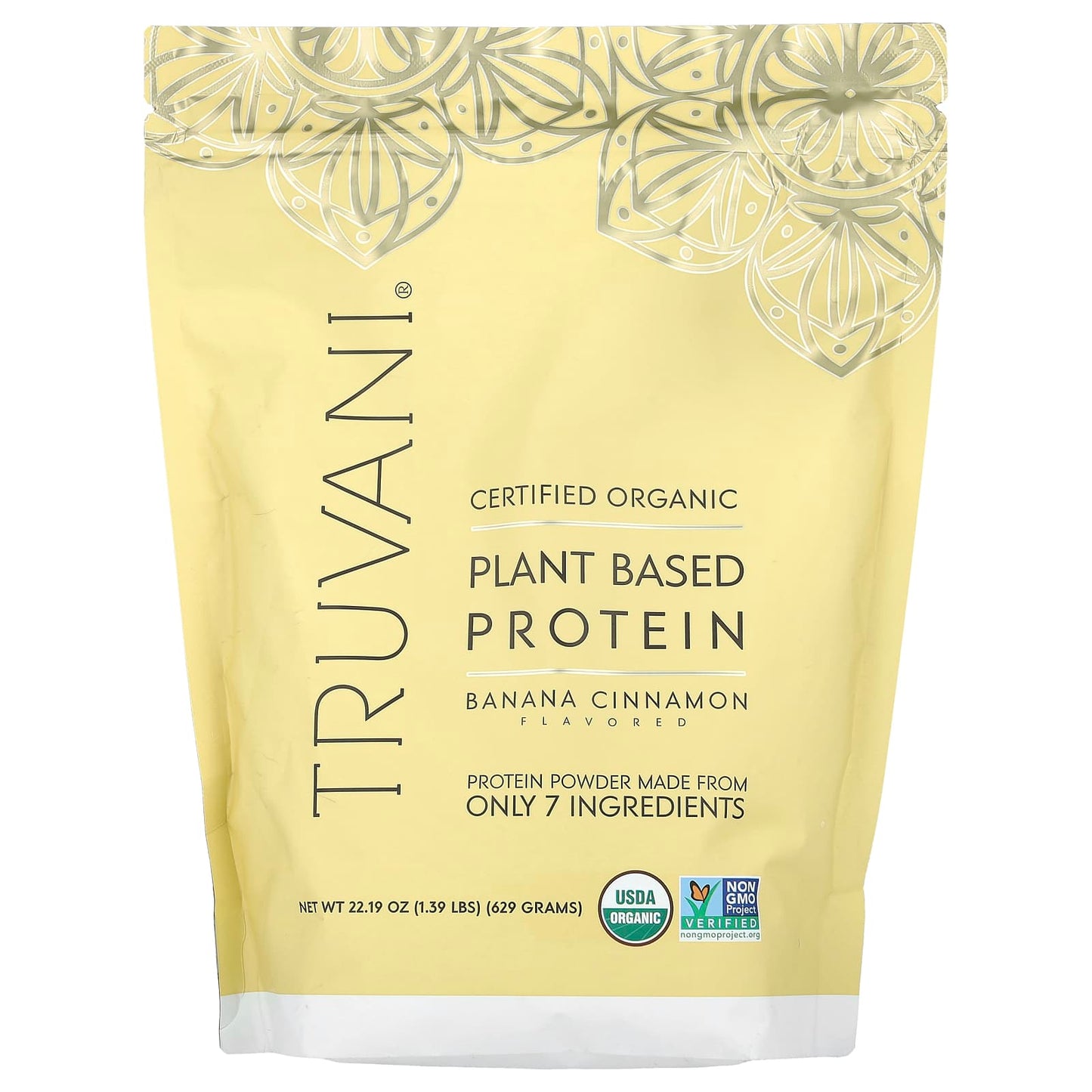 Truvani, Plant Based Protein, Banana Cinnamon, 1.39 lbs (629 g) - Image 1