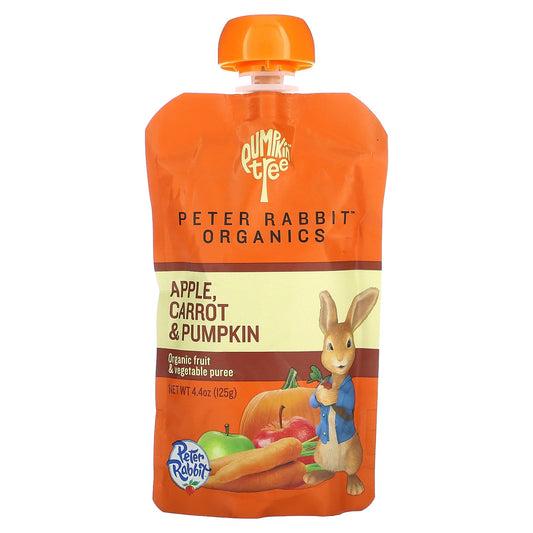 Pumpkin Tree Organics, Peter Rabbit Organics, Organic Fruit & Vegetable Puree, Apple, Carrot & Pumpkin, 4.4 oz (125 g) - Image 1