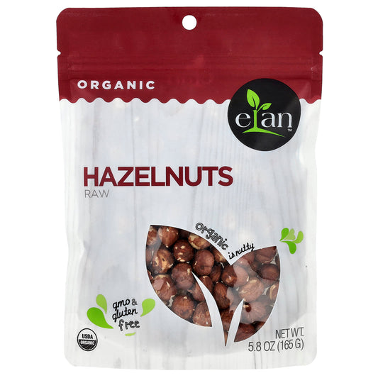 Raw Organic Hazelnuts by Elan - USDA Certified - 5.8 oz (165g) - Image 1