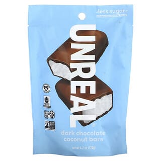 Dark Chocolate Coconut Bars by Unreal - Less Sugar, More Taste