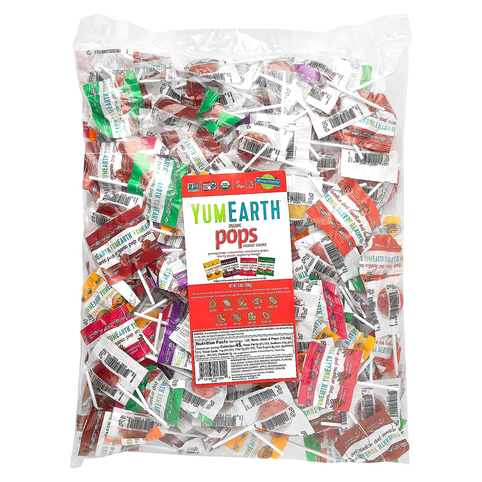 YumEarth, Organic Pops, Assorted, 3.5 lbs (1,588 g) - Image 1
