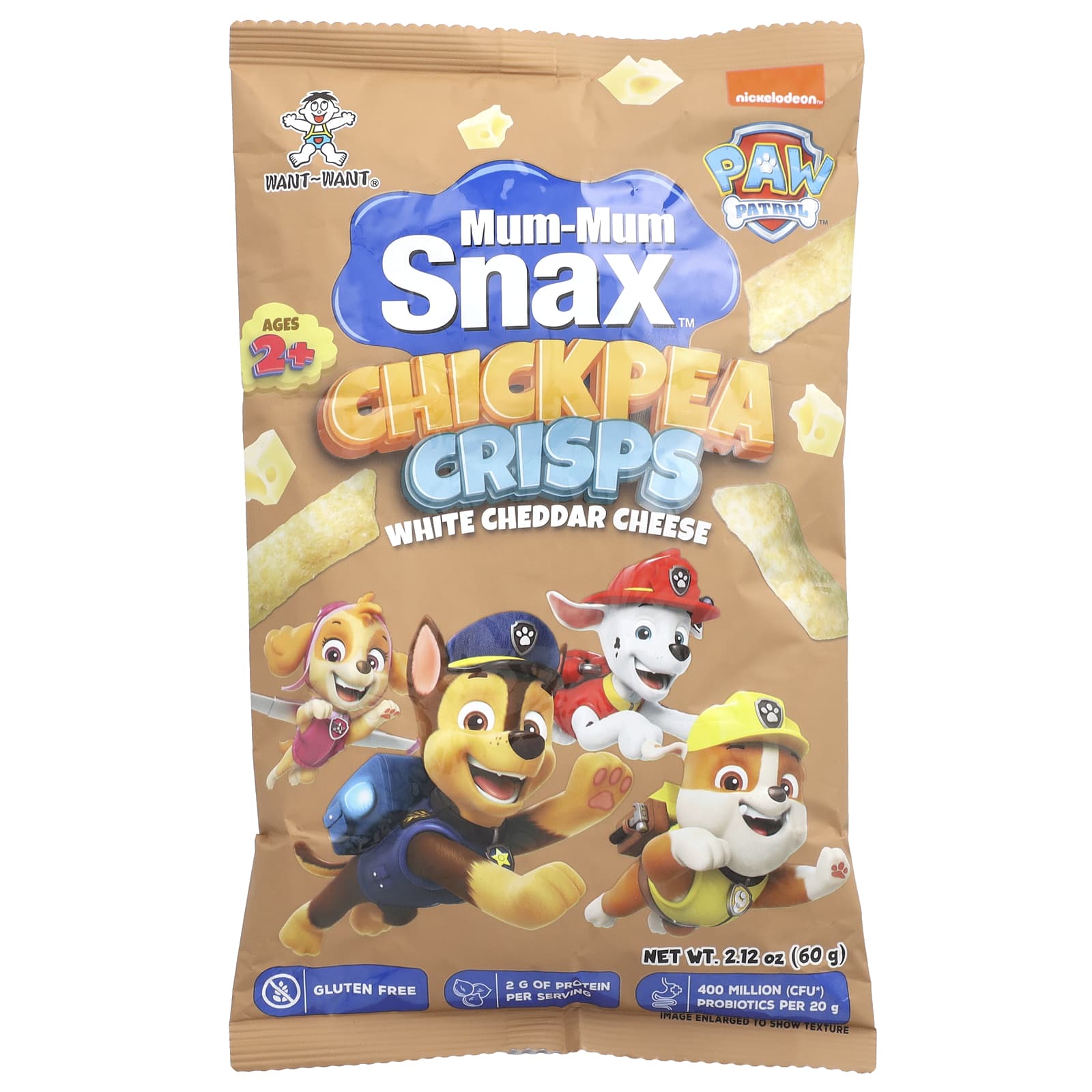 Hot Kid Mum-Mum Snax Chickpea Crisps - Paw Patrol White Cheddar - Image 1