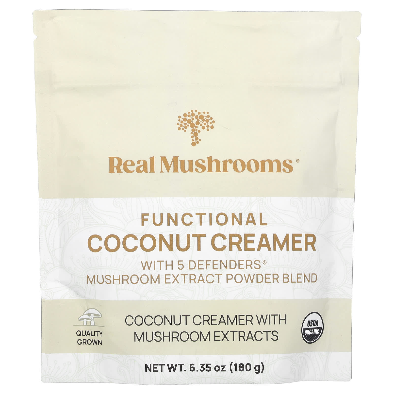 Real Mushrooms, Functional Coconut Creamer, 6.35 oz (180 g) - Image 1