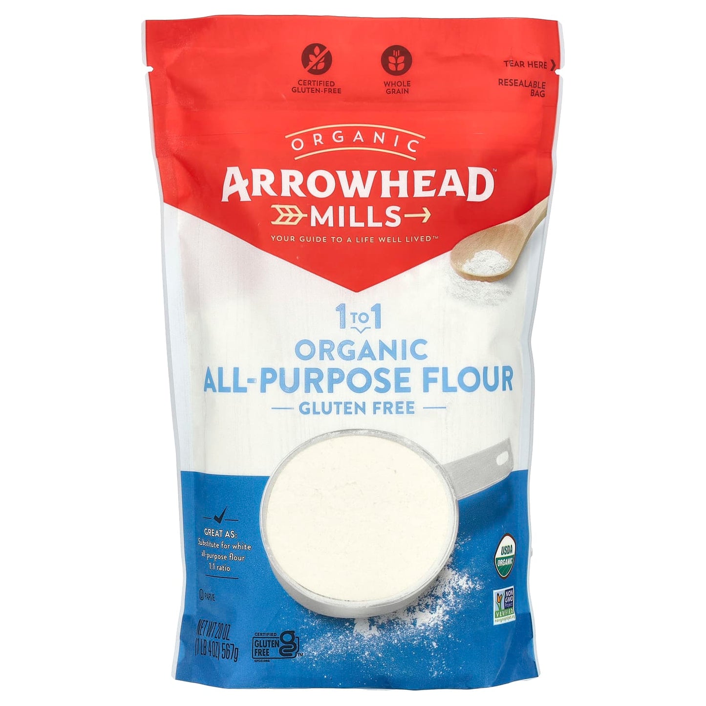 Arrowhead Mills Organic Gluten-Free All-Purpose Flour, 20 oz - Image 1