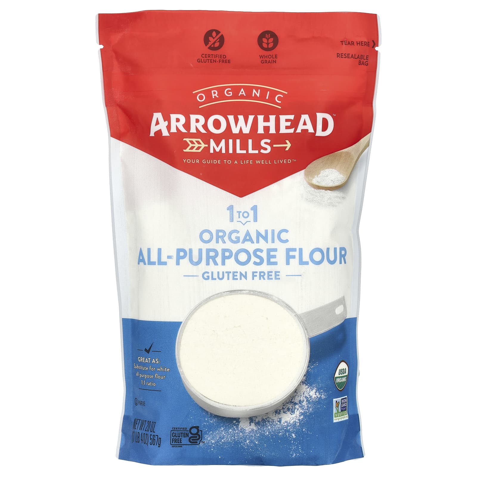 Arrowhead Mills Organic Gluten-Free All-Purpose Flour, 20 oz - Image 1