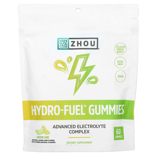 Zhou Nutrition, Hydro-Fuel Gummies, Lemon Lime, 60 Gummies - Image 1