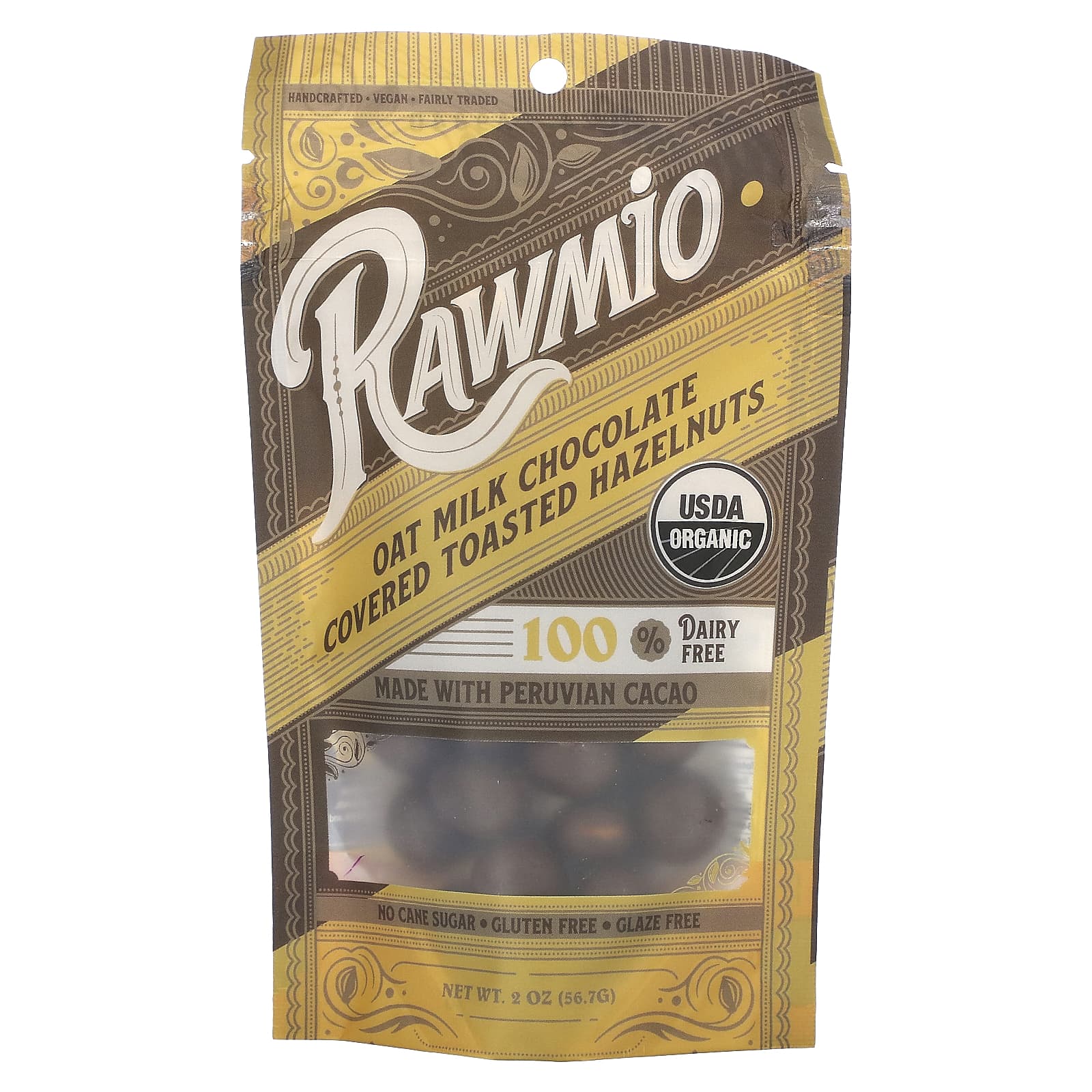 Rawmio, Oat Milk Chocolate Covered Toasted Hazelnuts, 2 oz (56.7 g) - Image 1