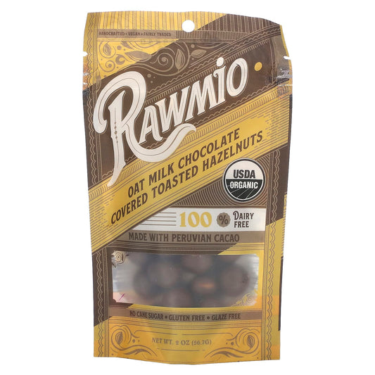 Rawmio, Oat Milk Chocolate Covered Toasted Hazelnuts, 2 oz (56.7 g) - Image 1
