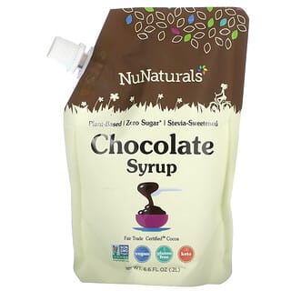 NuNaturals Zero Sugar Chocolate Syrup, 6.6 fl oz, Vegan, Fair Trade
