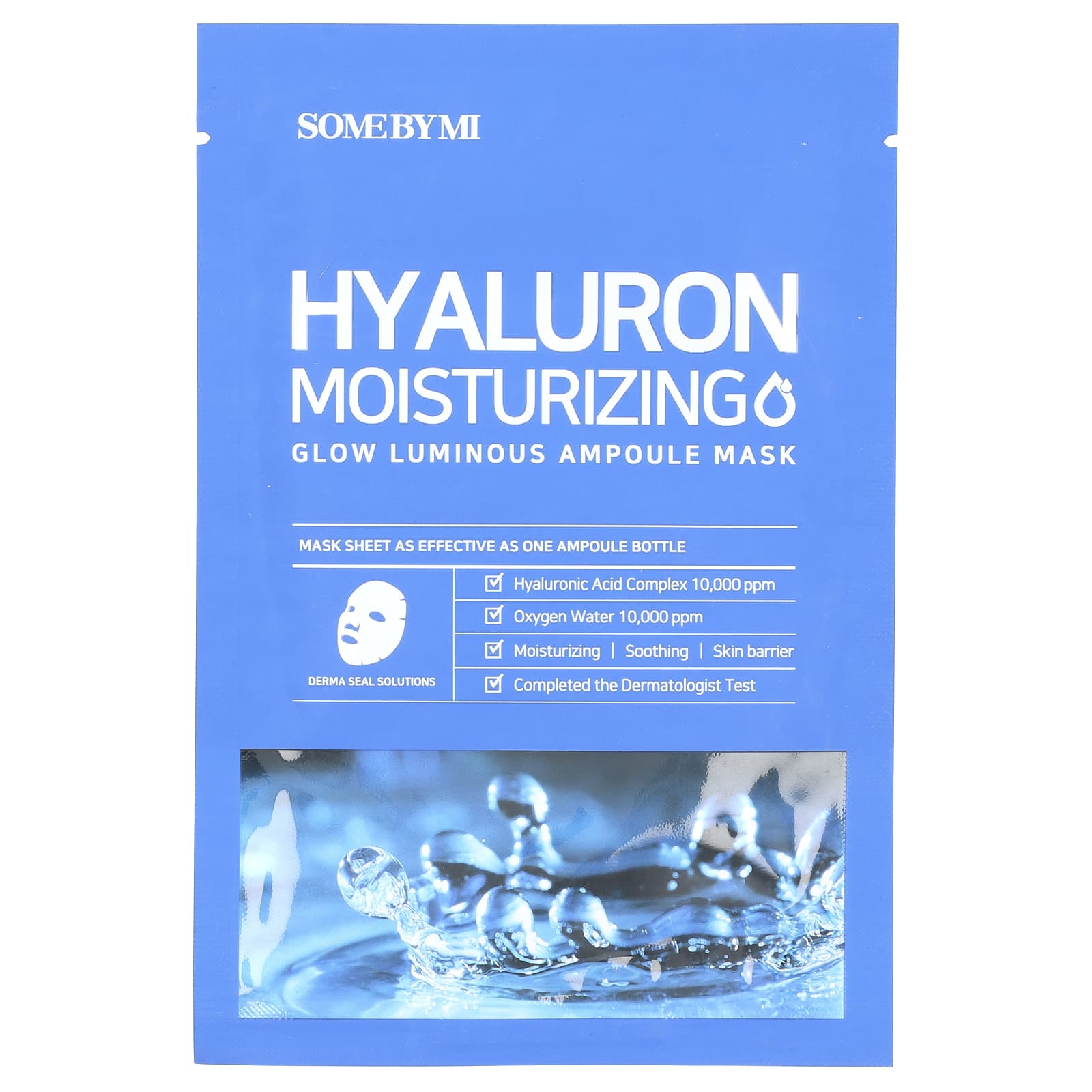SOME BY MI, Hyaluron Moisturizing, Glow Luminous Ampoule Beauty Mask , 1 Sheet Mask, 0.88 oz (25 g) - Image 1