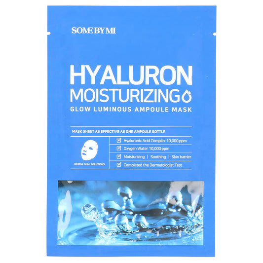 SOME BY MI, Hyaluron Moisturizing, Glow Luminous Ampoule Beauty Mask , 1 Sheet Mask, 0.88 oz (25 g) - Image 1