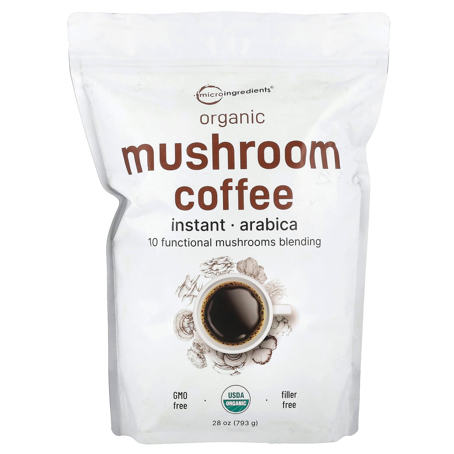 Micro Ingredients, Organic Instant Mushroom Coffee, 28 oz (793 g) - Image 1