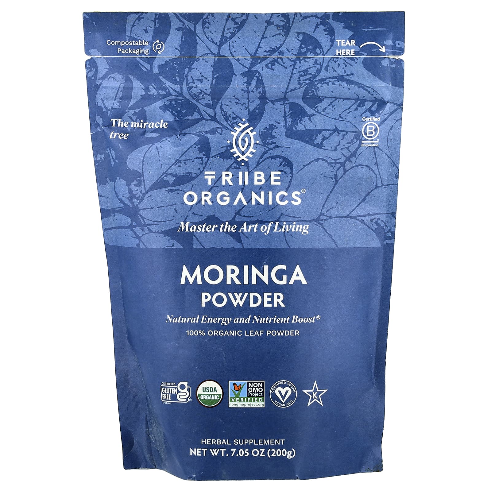 Tribe Organics, Moringa Powder, 7.05 oz (200 g) - Image 1