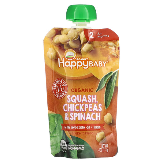 Happy Family Organics Organic Baby Food Squash, Chickpeas & Spinach - Image 1