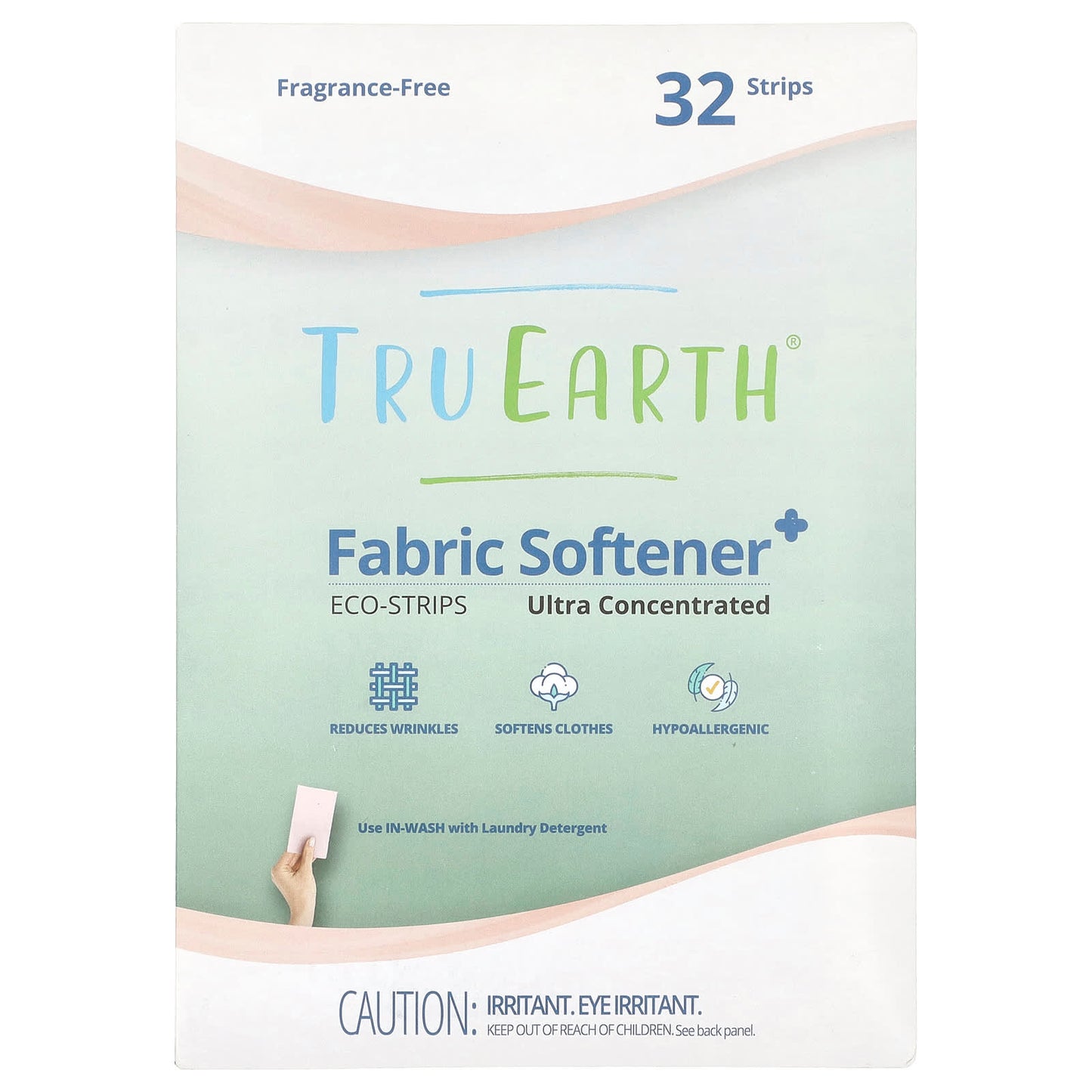 Tru Earth, Eco-Strips®, Fabric Softener+, Ultra Concentrated, Fragrance-Free, 32 Strips - Image 1