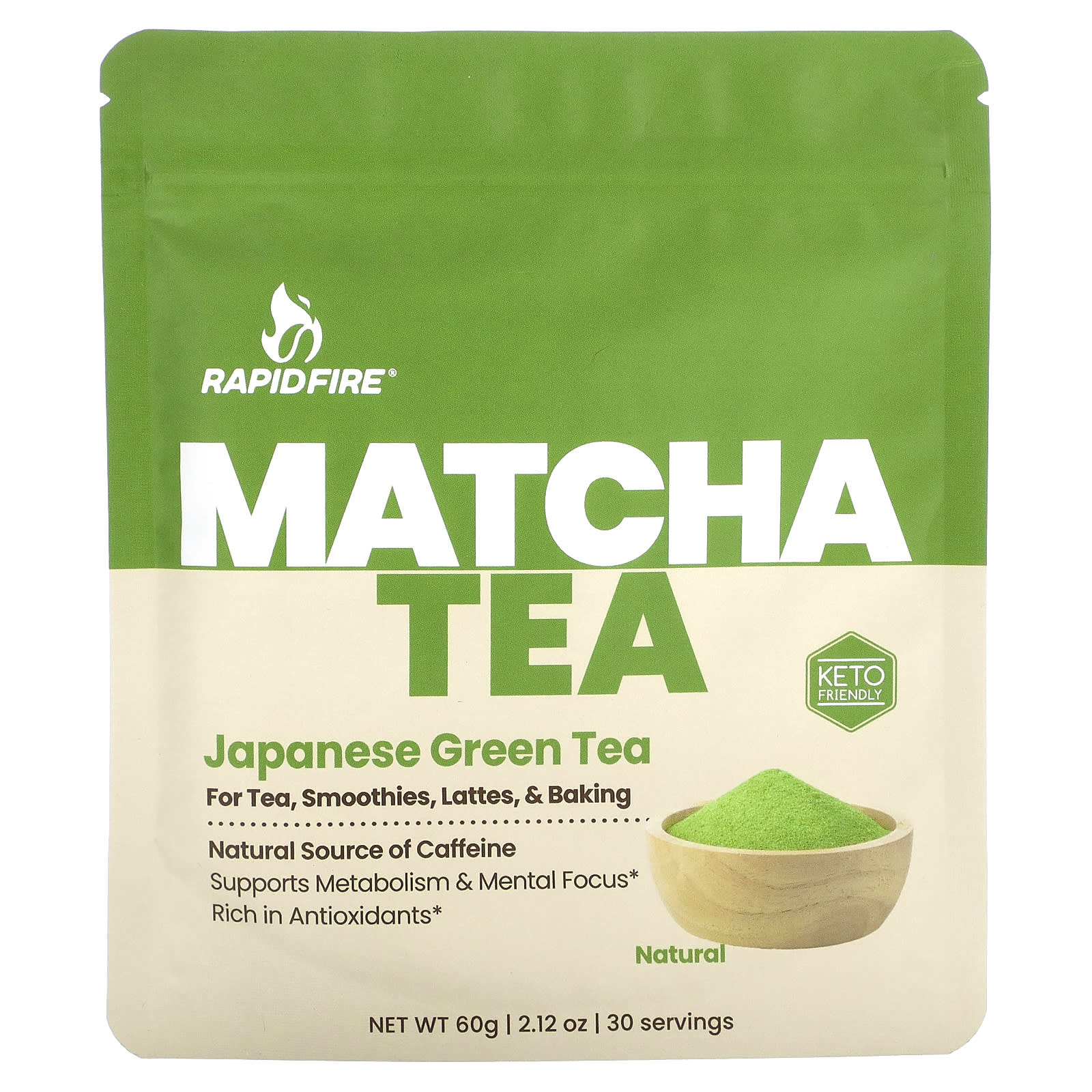 RAPIDFIRE, Matcha Tea, Japanese Green Tea, 2.12 oz (60 g) - Image 1
