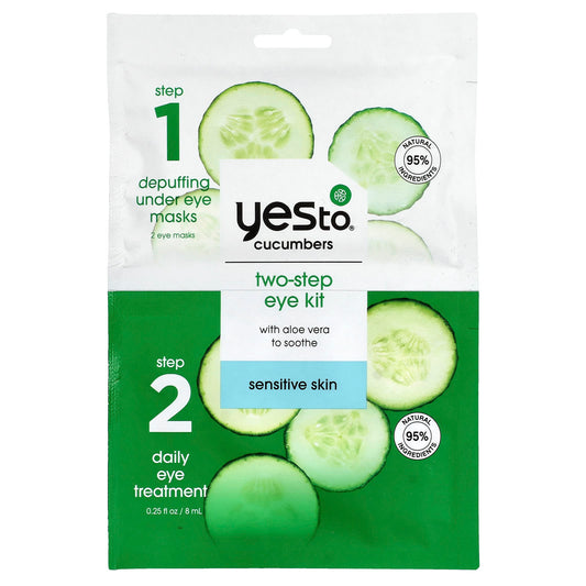 Yes To, Two-Step Eye Kit, Sensitive Skin, Cucumbers , 3 Piece Kit - Image 1