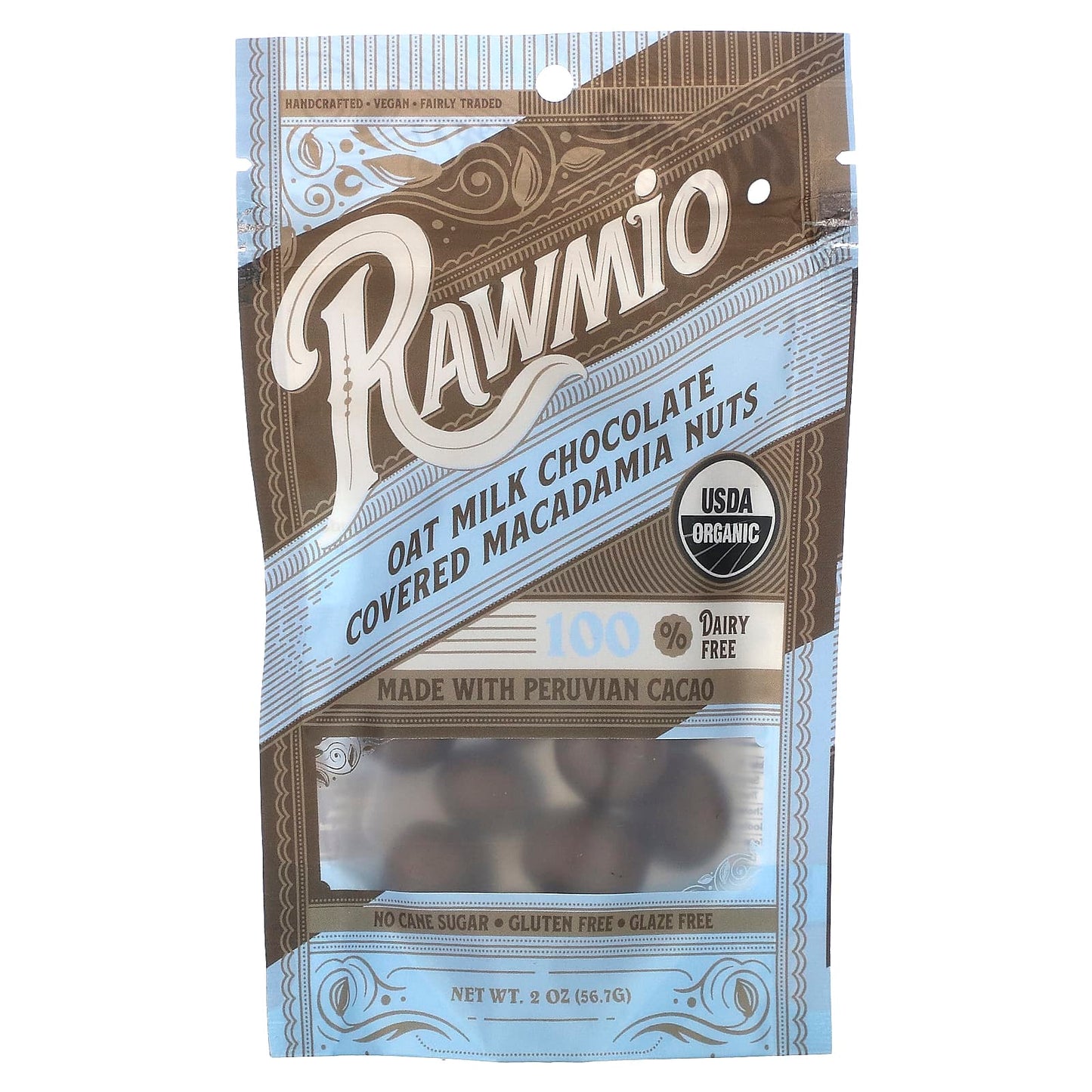 Rawmio, Oat Milk Chocolate Covered Macadamia Nuts, 2 oz (56.7 g) - Image 1