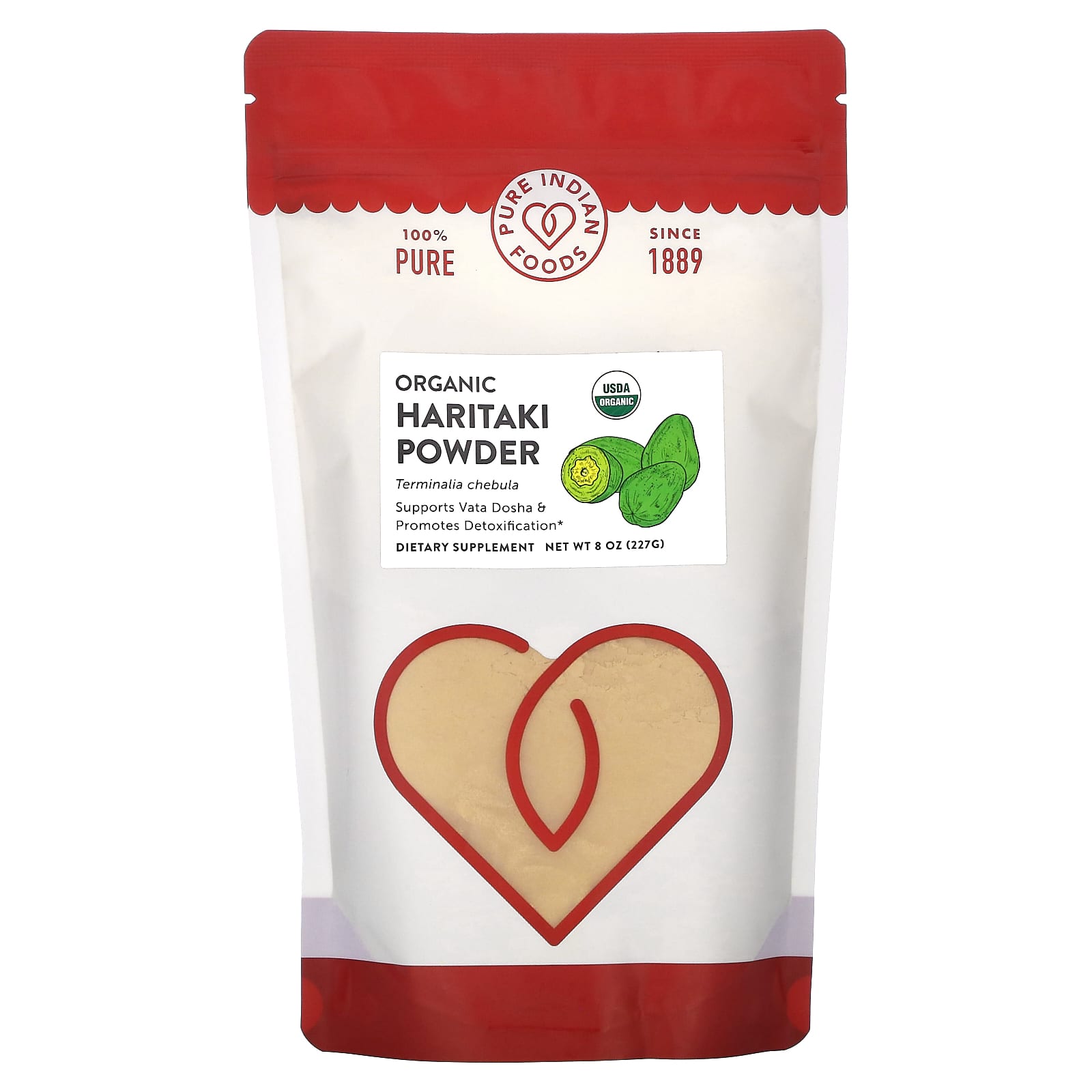 Pure Indian Foods, Organic Haritaki Powder , 8 oz (227 g) - Image 1